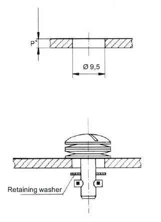 Stud installation dimensions