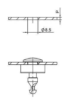Stud installation dimensions